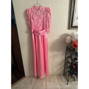 Vintage formal lace and satin dress